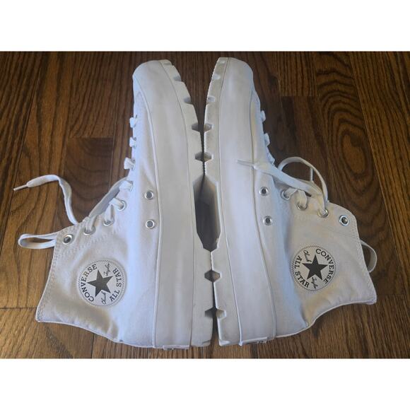 Converse Chuck Taylor All Star High White Platform Womens Sneakers Size 11 - Picture 4 of 12